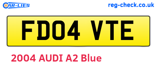 FD04VTE are the vehicle registration plates.