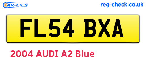FL54BXA are the vehicle registration plates.