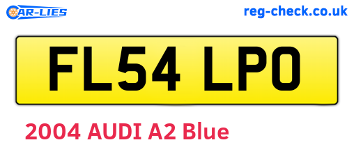 FL54LPO are the vehicle registration plates.