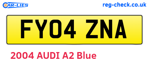 FY04ZNA are the vehicle registration plates.