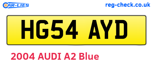 HG54AYD are the vehicle registration plates.