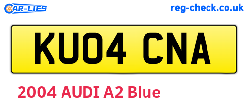 KU04CNA are the vehicle registration plates.
