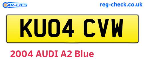 KU04CVW are the vehicle registration plates.