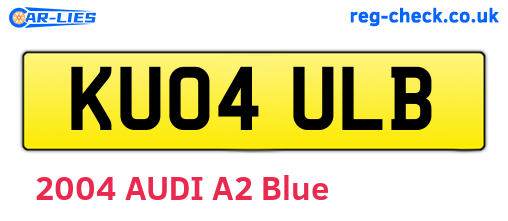 KU04ULB are the vehicle registration plates.