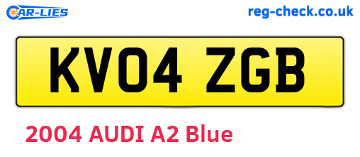KV04ZGB are the vehicle registration plates.