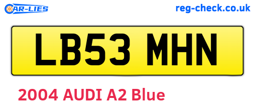 LB53MHN are the vehicle registration plates.