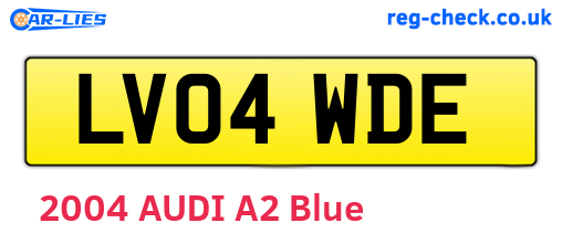 LV04WDE are the vehicle registration plates.