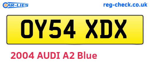 OY54XDX are the vehicle registration plates.