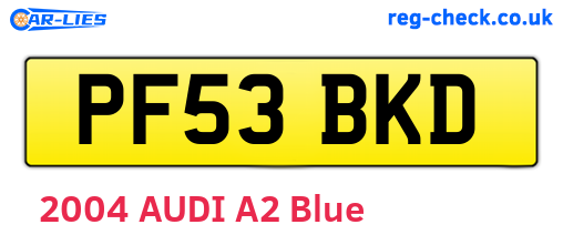 PF53BKD are the vehicle registration plates.