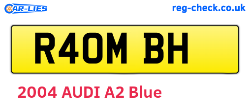 R40MBH are the vehicle registration plates.