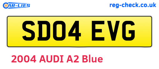 SD04EVG are the vehicle registration plates.