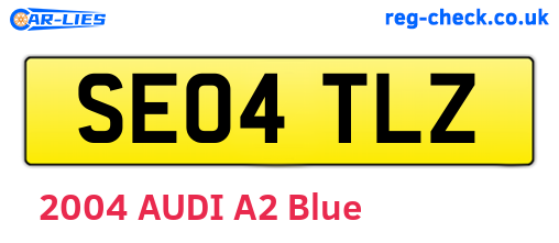 SE04TLZ are the vehicle registration plates.