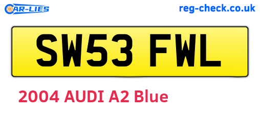 SW53FWL are the vehicle registration plates.