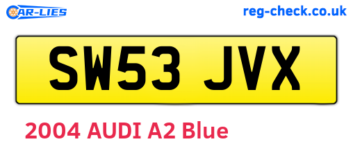 SW53JVX are the vehicle registration plates.