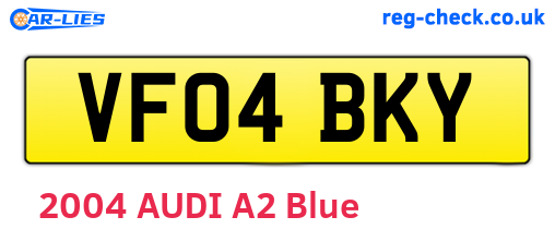 VF04BKY are the vehicle registration plates.