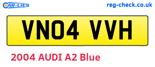 VN04VVH are the vehicle registration plates.