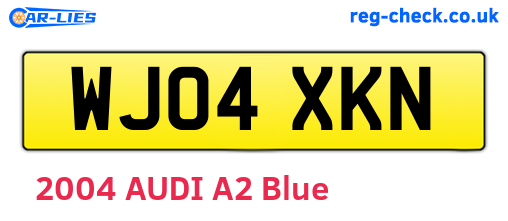 WJ04XKN are the vehicle registration plates.