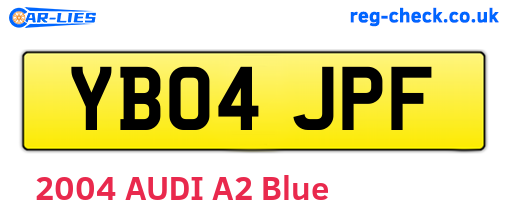YB04JPF are the vehicle registration plates.
