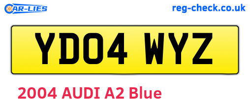 YD04WYZ are the vehicle registration plates.
