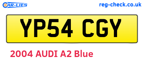 YP54CGY are the vehicle registration plates.
