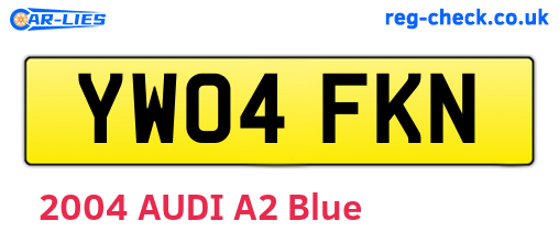 YW04FKN are the vehicle registration plates.