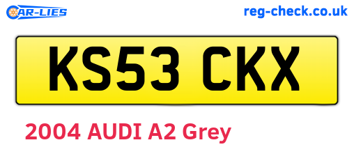 KS53CKX are the vehicle registration plates.