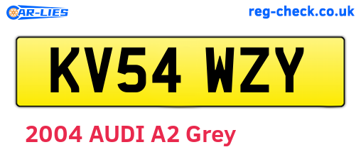 KV54WZY are the vehicle registration plates.