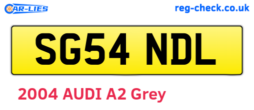SG54NDL are the vehicle registration plates.