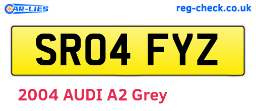 SR04FYZ are the vehicle registration plates.