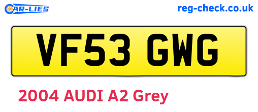 VF53GWG are the vehicle registration plates.
