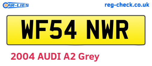 WF54NWR are the vehicle registration plates.