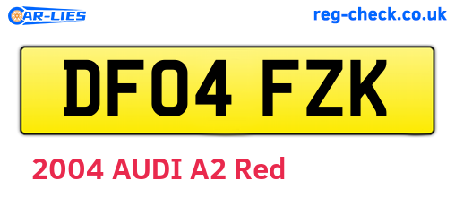 DF04FZK are the vehicle registration plates.