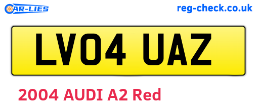LV04UAZ are the vehicle registration plates.