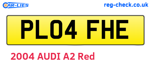 PL04FHE are the vehicle registration plates.