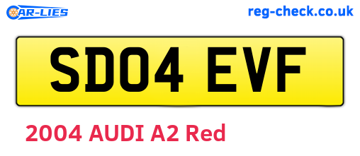 SD04EVF are the vehicle registration plates.