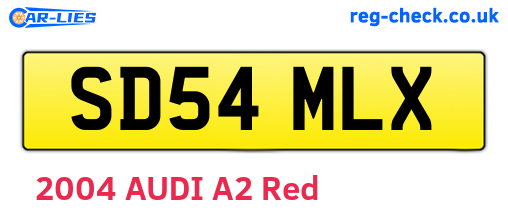 SD54MLX are the vehicle registration plates.