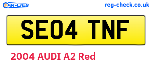 SE04TNF are the vehicle registration plates.