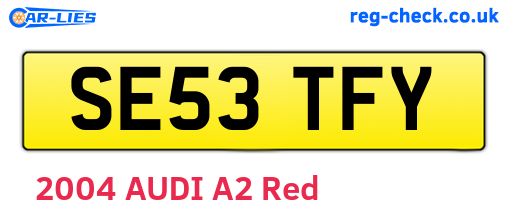 SE53TFY are the vehicle registration plates.