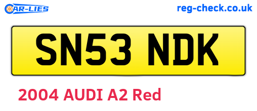 SN53NDK are the vehicle registration plates.