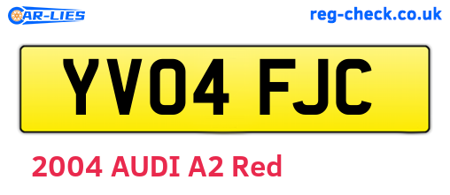 YV04FJC are the vehicle registration plates.