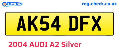 AK54DFX are the vehicle registration plates.