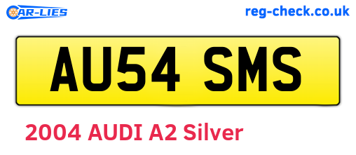 AU54SMS are the vehicle registration plates.