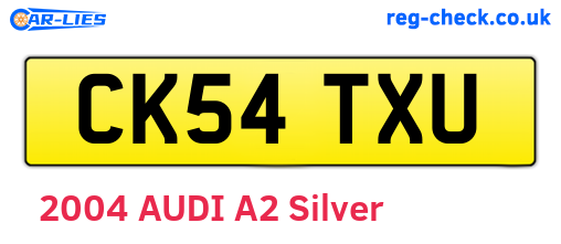 CK54TXU are the vehicle registration plates.