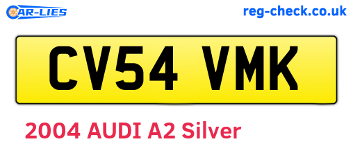 CV54VMK are the vehicle registration plates.