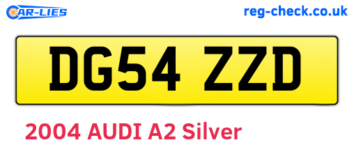 DG54ZZD are the vehicle registration plates.