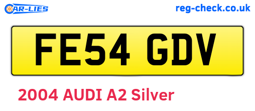 FE54GDV are the vehicle registration plates.
