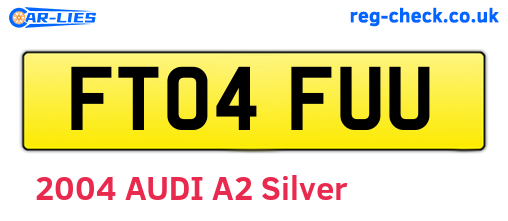 FT04FUU are the vehicle registration plates.