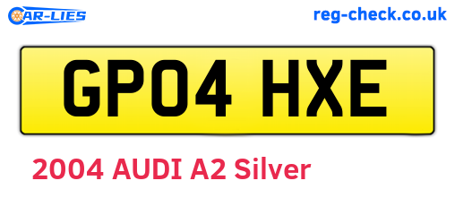GP04HXE are the vehicle registration plates.