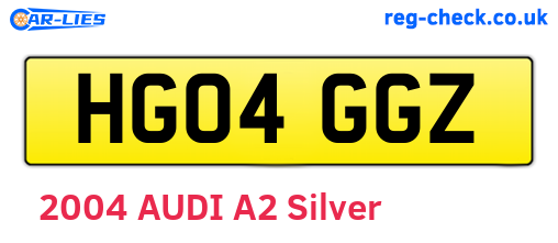 HG04GGZ are the vehicle registration plates.