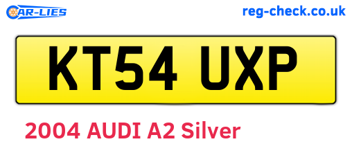KT54UXP are the vehicle registration plates.